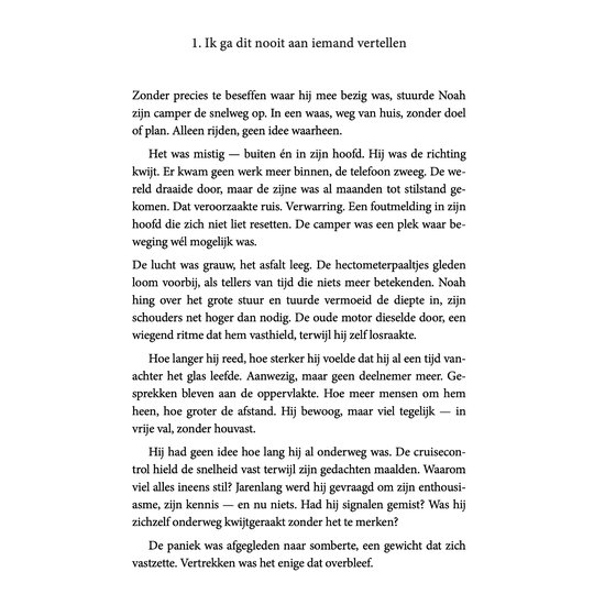 Page de texte d'un livre intitulé "1. Je ne le dirai jamais à personne".