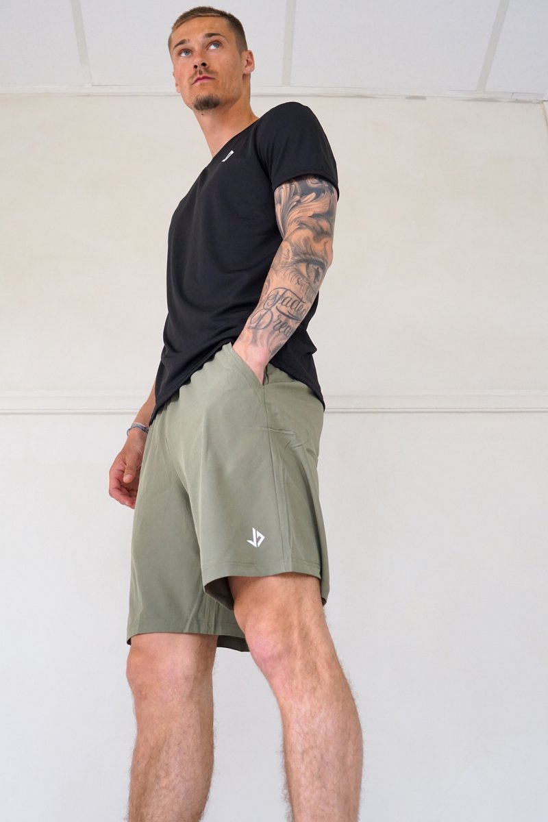 JUSS7 Intense Sportshirt Heren - Hardloopshirt Korte Mouwen - Dry-Fit & Ademend - Lichtgewicht Trainingsshirt - Zwart - Maat XL