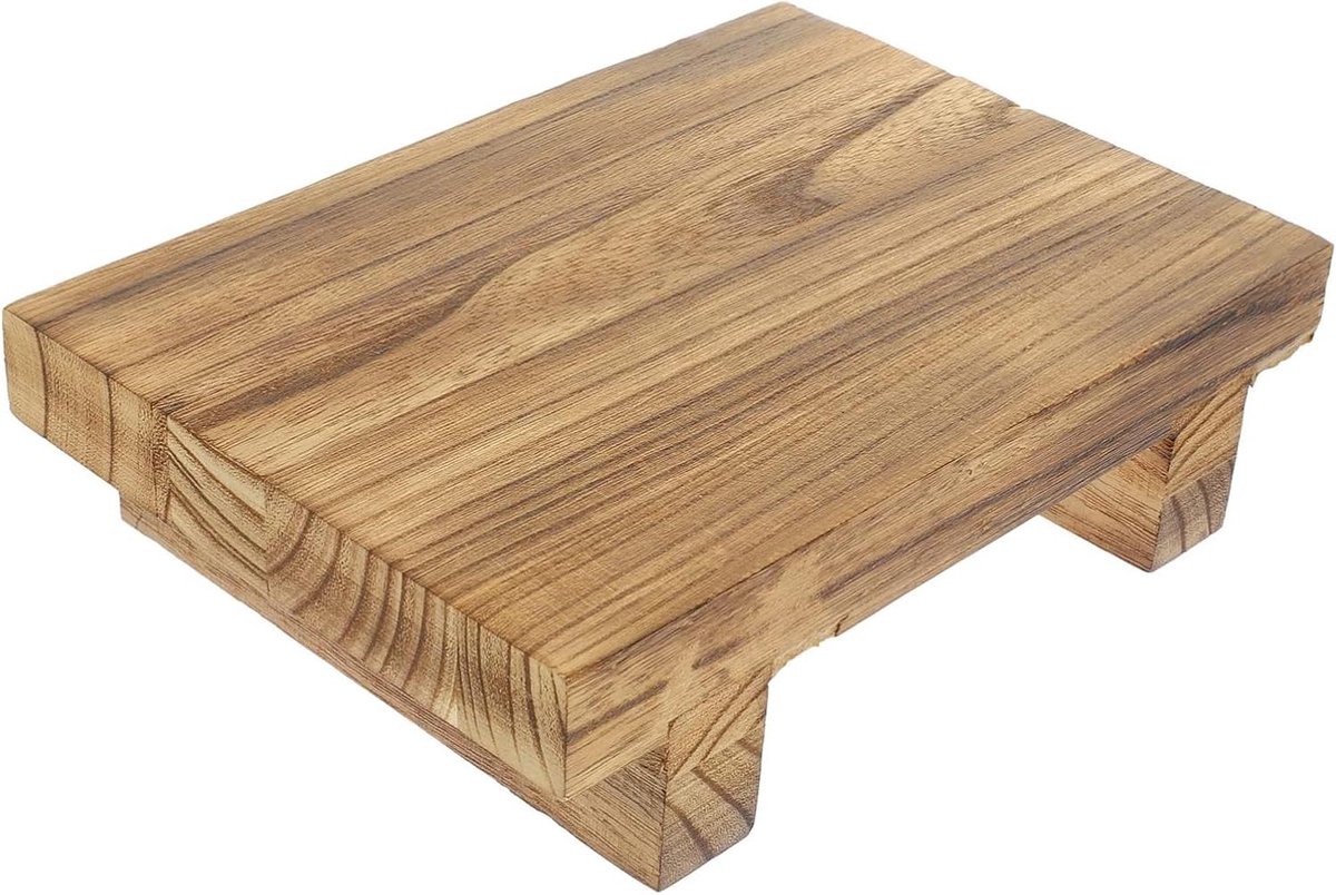 Houten Voetenbankje - Opbergkrukje - Schoenen Wisselen - Minimalistisch Design - 25x18x7cm - Lichtbruin