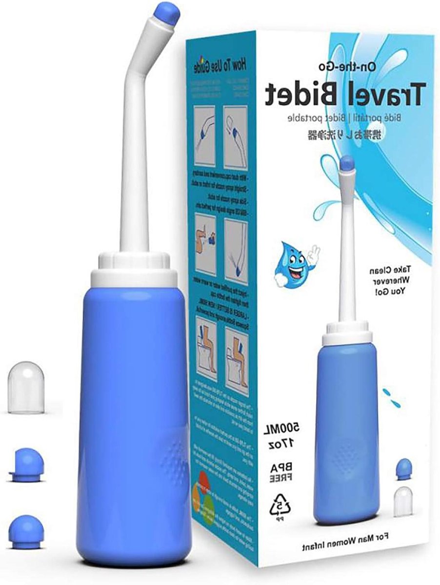 Draagbare Bidet Fles - Reinigingsspuit - Persoonlijke Hygiëne - Grote Capaciteit - 500ml - Wit