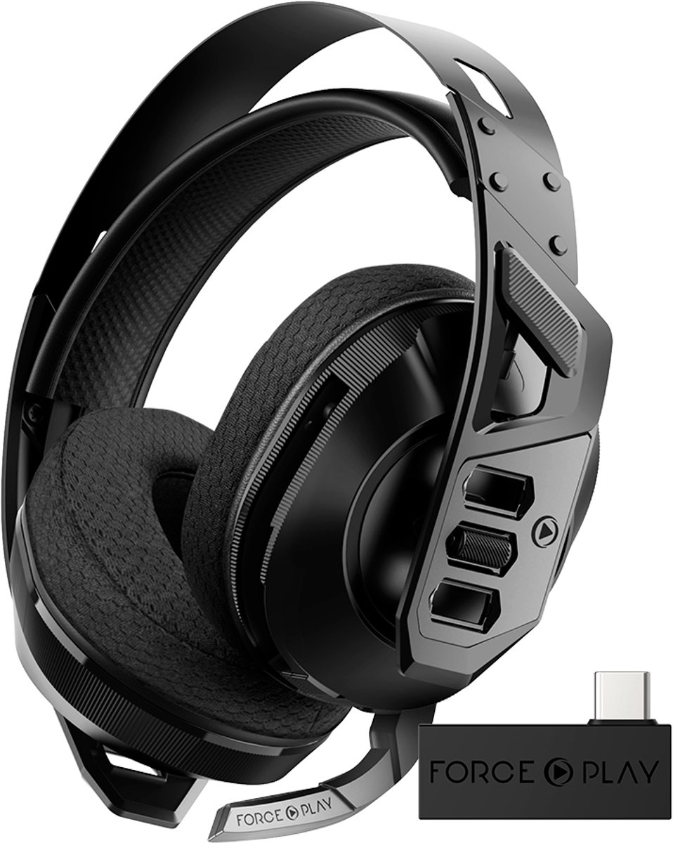 Force Case, Play Pro-serie Bluetooth 5.1 over-ear gaminghoofdtelefoon met intrekbare microfoon, Zwart