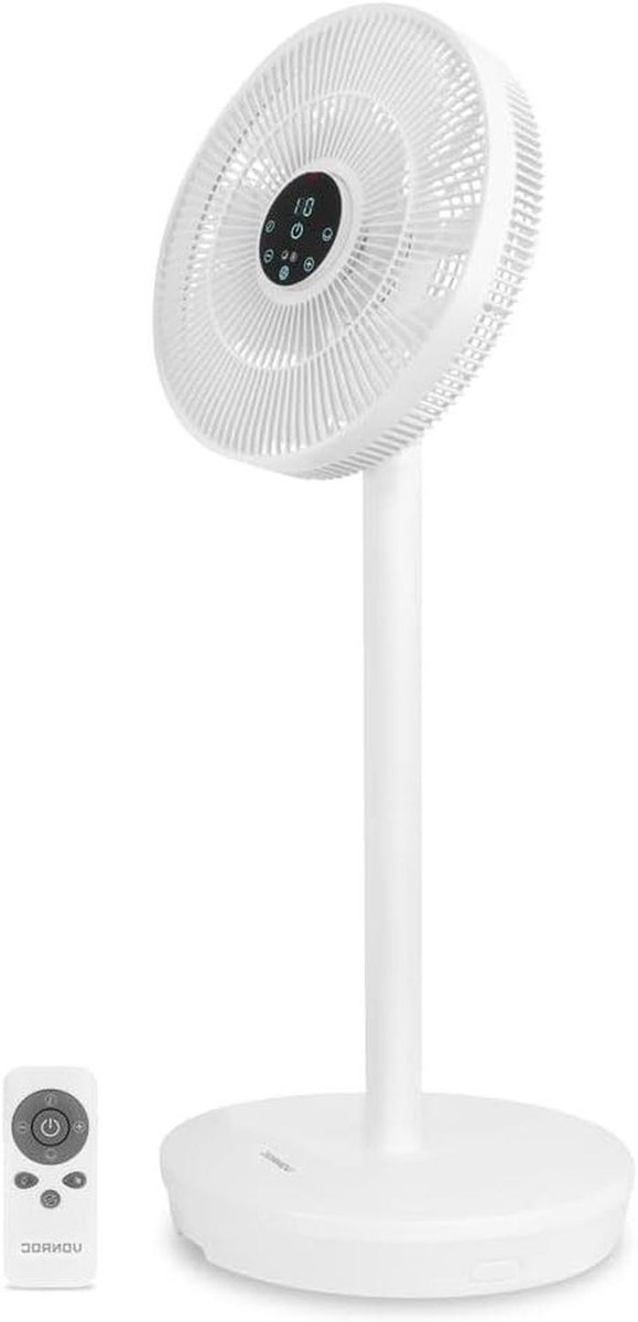 Draadloze Ventilator - Stille Tafelventilator - Frisse Lucht - 24 Snelheden - 32x32x84 cm - Wit