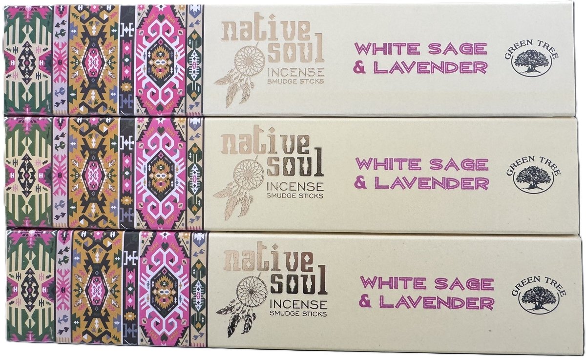 Native Soul - white sage en lavender - wierook - witte salie en lavendel - 3 stuks