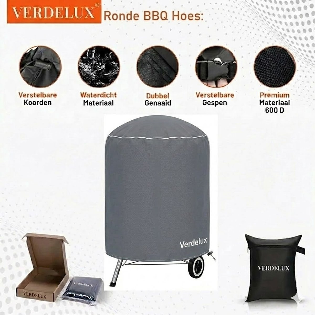 Tuinmeubelhoes Kamado BBQ Verdelux Ø45xH70 Antraciet