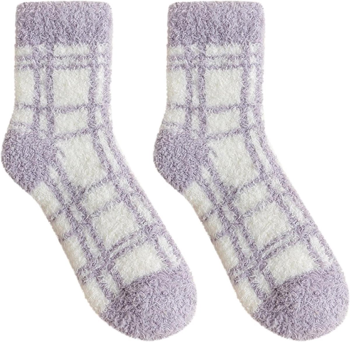 Pluche Huissokken - Donslaarzen - Warmte Thuis - Extra Zacht - One Size - Paars