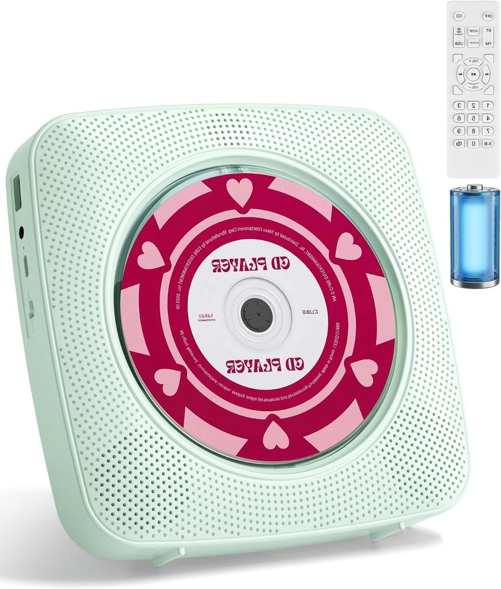 Draagbare CD Speler - Muziekspeler CD - Muziek Luisteren - Met Ingebouwde Speaker - 23.7 x 20 cm - Groen