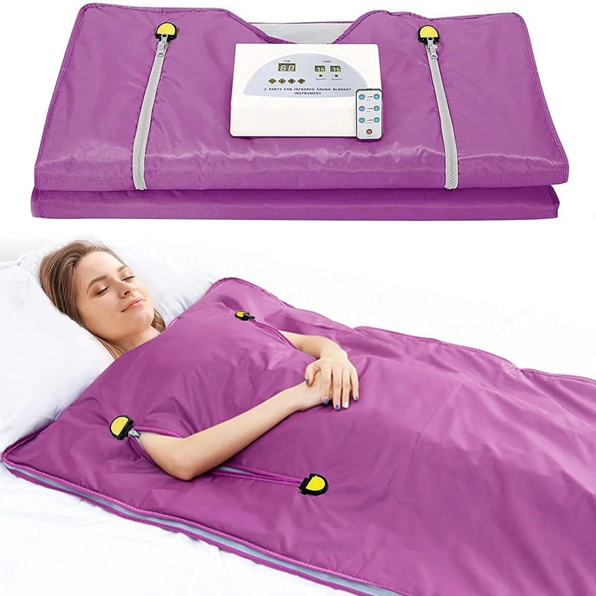 Lilac & Lily - Saunadeken - Infrarood - Detox - Draagbaar - Rits Ontwerp - Temperatuurregeling - Gewichtsverlies - Home Spa - Infraroodtherapie - Elektrische Deken - Draagbare Saunadeken - Voor Thuis - Verbeterde Circulatie -