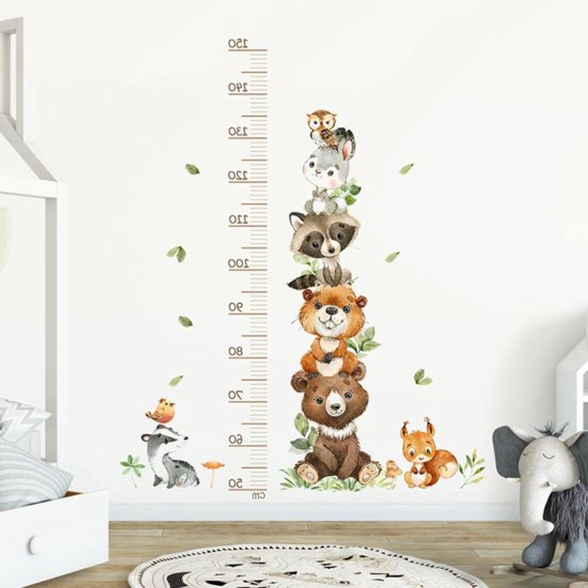 Kinderhoogte Diagram Muursticker 50-150 cm - Kindermeetlatten - Dieren Thema - Kinderkamer Decoratie
