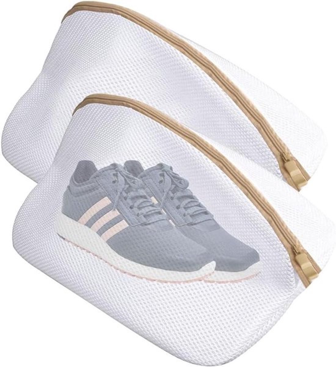 Waszakken voor schoenen (2 stuks) - Herbruikbaar wasnet voor schoenen wassen - Ritssluiting, wasmachine bestendig.