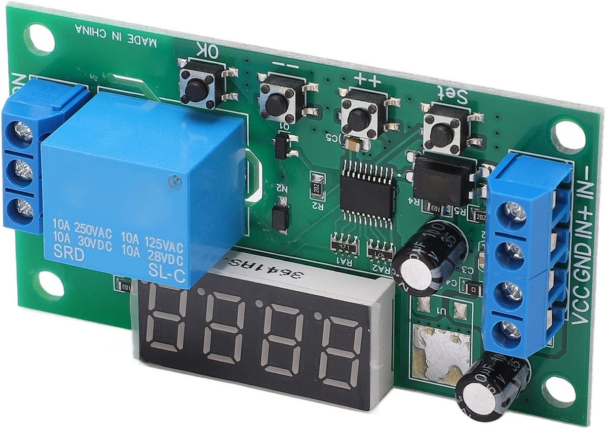 aladdien - Multifunctionele Pulstellerrelaismodule - 3 Status - Eenvoudige Installatie - 12V - Nauwkeurigheid 0,01s - Geschikt voor Industrie - Mode...