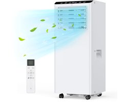 Allero Mobiele Airco - Airconditioning - Mobiele Airco Voor Slaapkamer - 7000BTU - 3-in-1 - 2 Snelheden - Stille Airco - Draagbaar