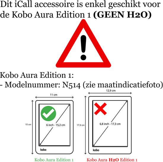 Hoes geschikt voor Kobo Aura Edition 1 - Book Case met Handgreep & Kickstand - Auto/Wake - Blauw van Merkloos — afbeelding 4