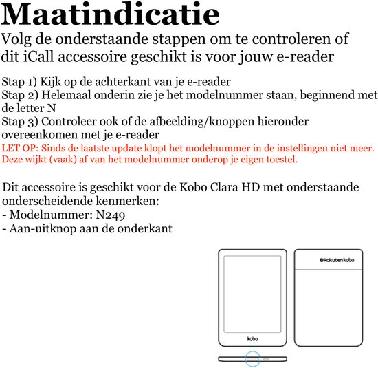 Hoes geschikt voor Kobo Clara HD - Book Case met Handgreep & Kickstand - Auto/Wake - Zwart van Merkloos — afbeelding 4