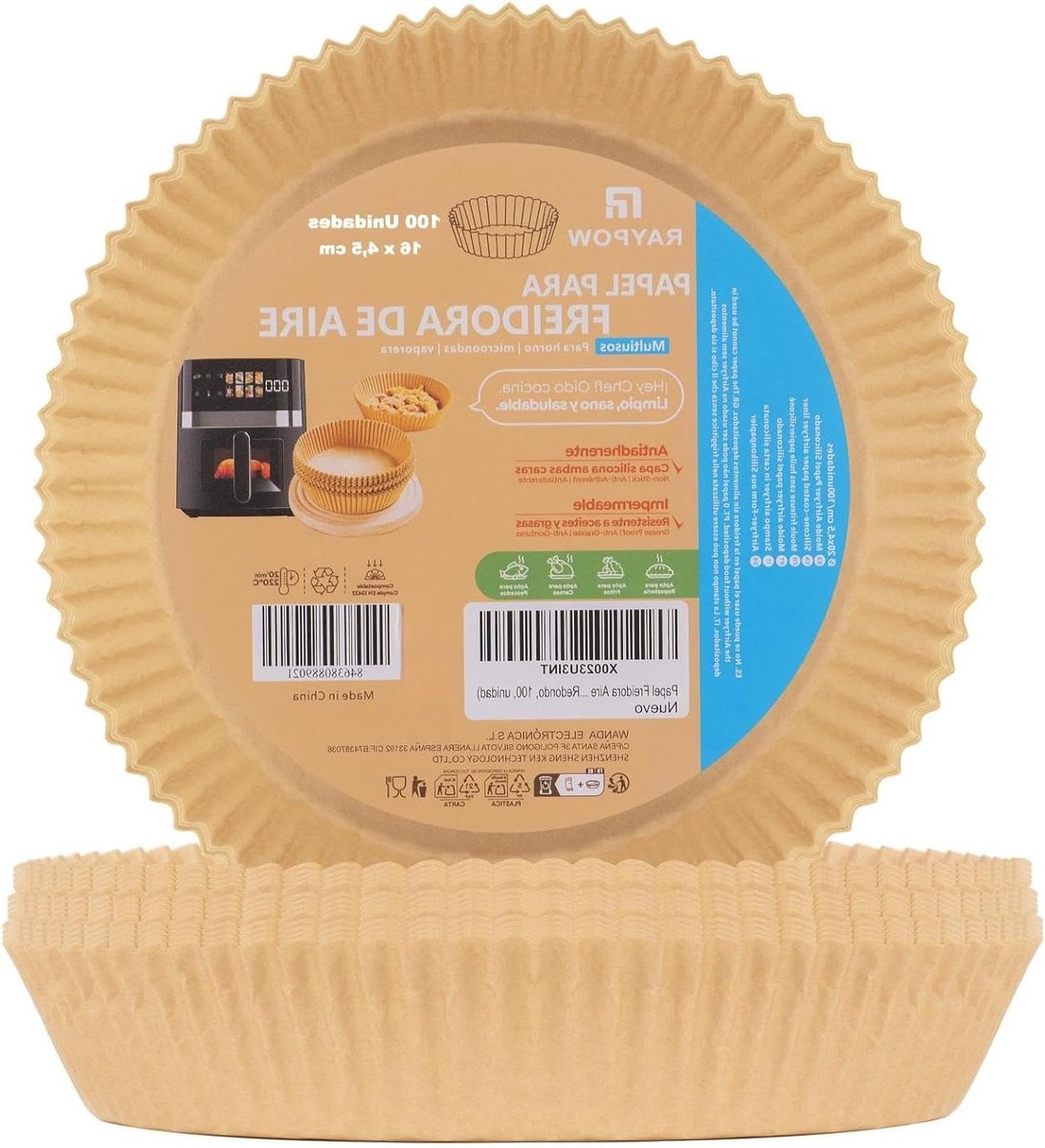 Airfryer Bakpapier - Wegwerp Vormen - Gezond Bakken - BPA-Vrij Papier - 100 Stuks - Rood