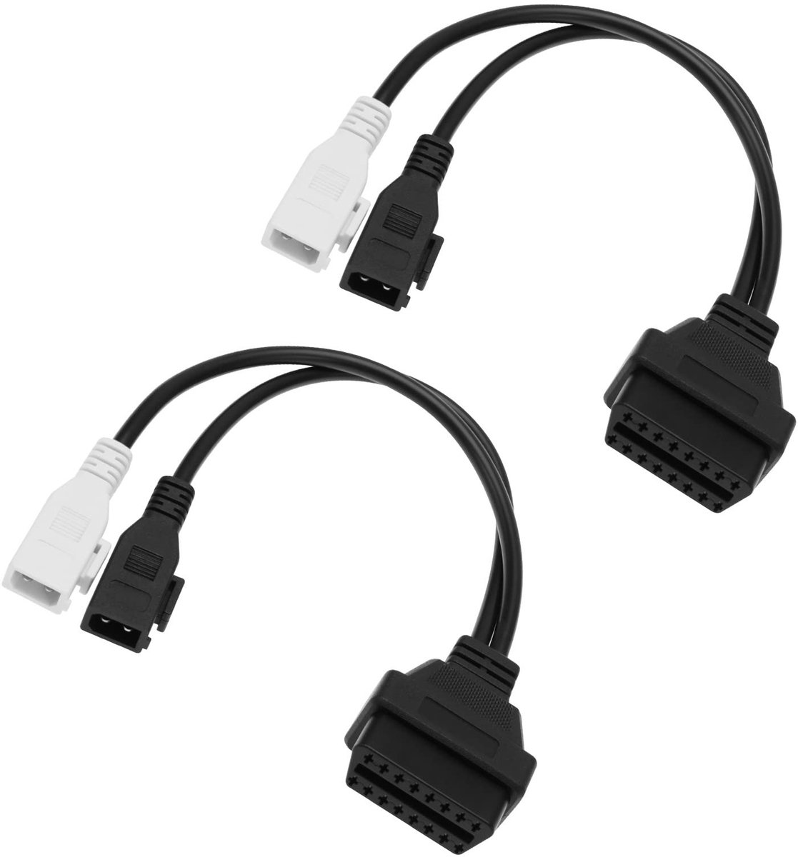 aladdien Diagnostische Adapter Kabel - 2x2 Pin naar 16 Pin - Auto Diagnose Tool - Zwart en Wit - Geschikt voor Audi en Volkswagen - 30 cm