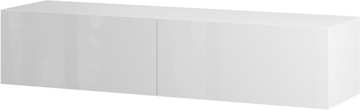 Planetmöbel West TV Cabinet, TV Table 140 cm Long, TV Cabinet Hanging or Standing for Living Room, TV Wall Cabinet 37.8 x 140 x 30 cm, White