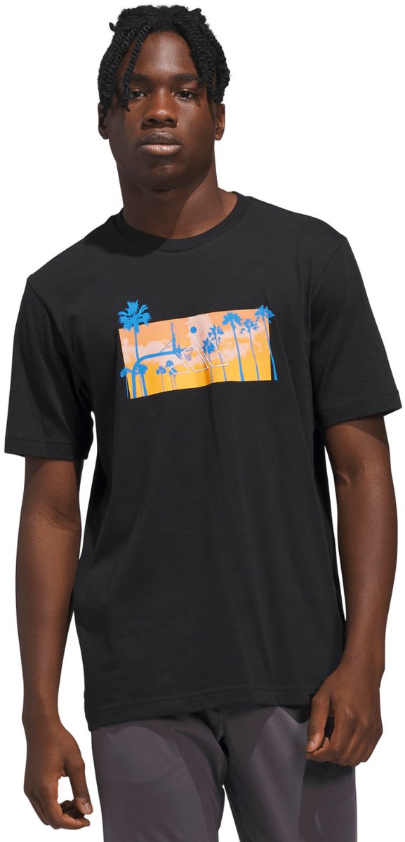 adidas T-shirt Heren Summer Sunset Graphic 2XL Zwart