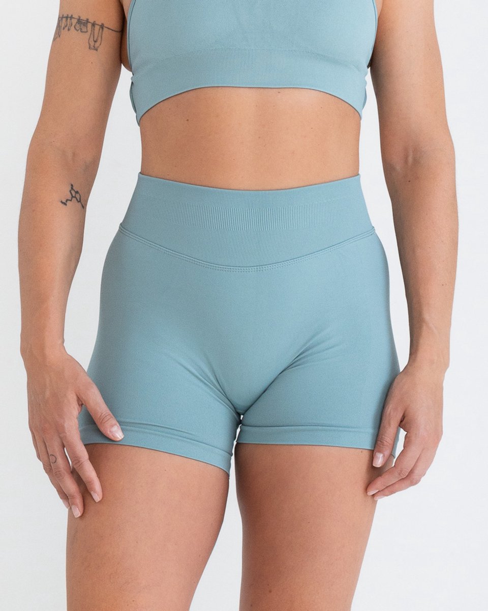 NXTR Premium Naadloze Sportshorts - Sage - High Waist - Shaping Scrunch - Squat-proof Dames