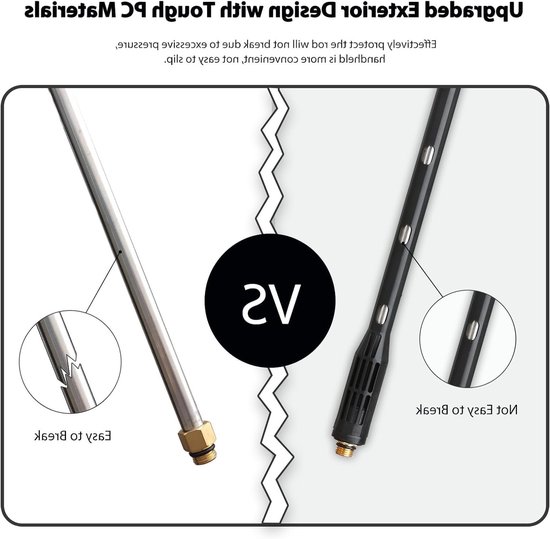Verlengstaf met 6 Spuitmondpunten - Verlengsnoer voor Hogedrukreiniger - Gebogen Stang - 1/4 Inch Snelkoppeling - Anti-Gelekte Ring - Inclusief Karcher-Adapter - Hogedrukreinigeraccessoire — afbeelding 2