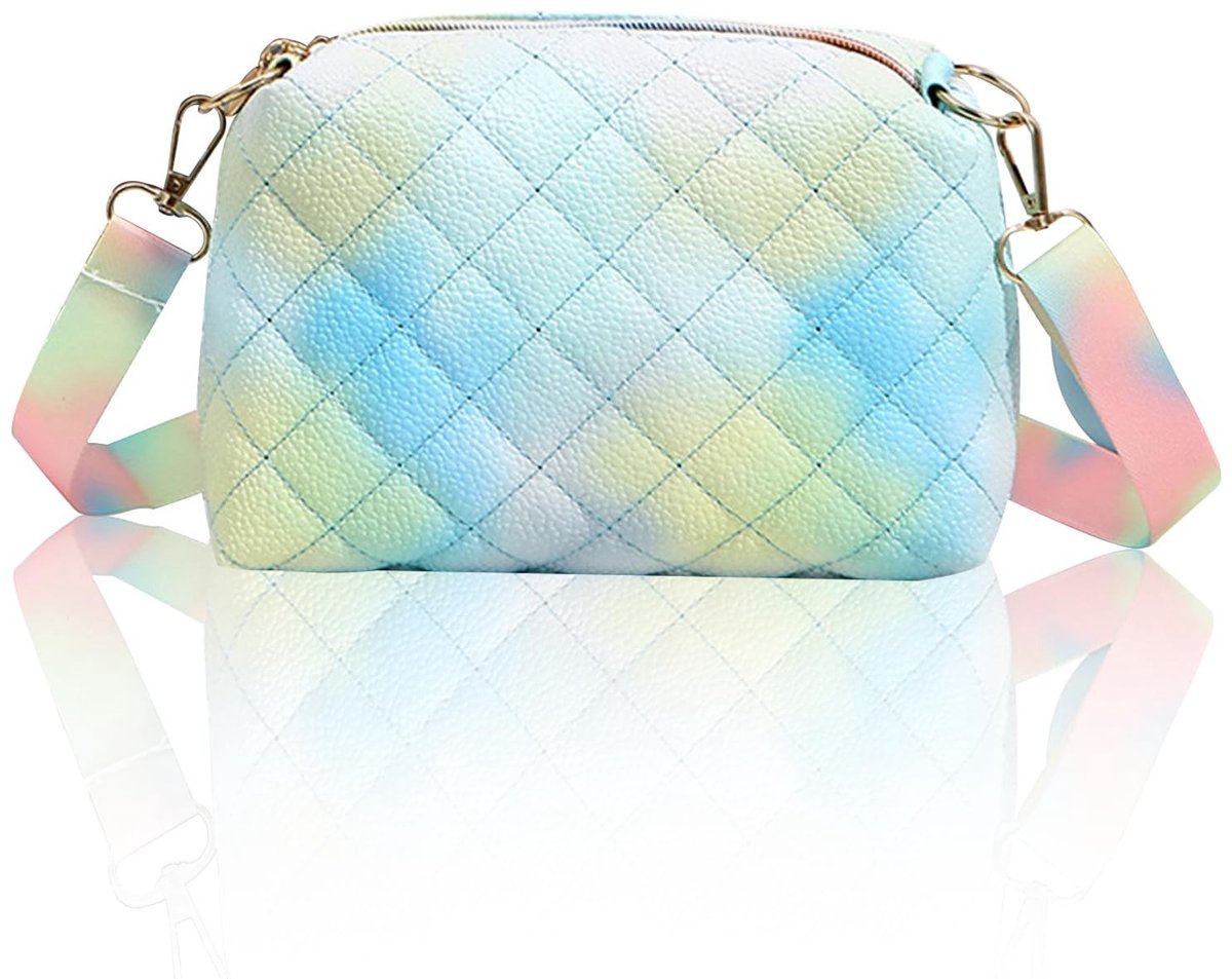 aladdien - Schoudertas - Mini Crossbody Tas - Schattig Regenboog Ontwerp - Blauw - Handtas voor Meisjes - Perfect voor Kinderen en Vrouwen