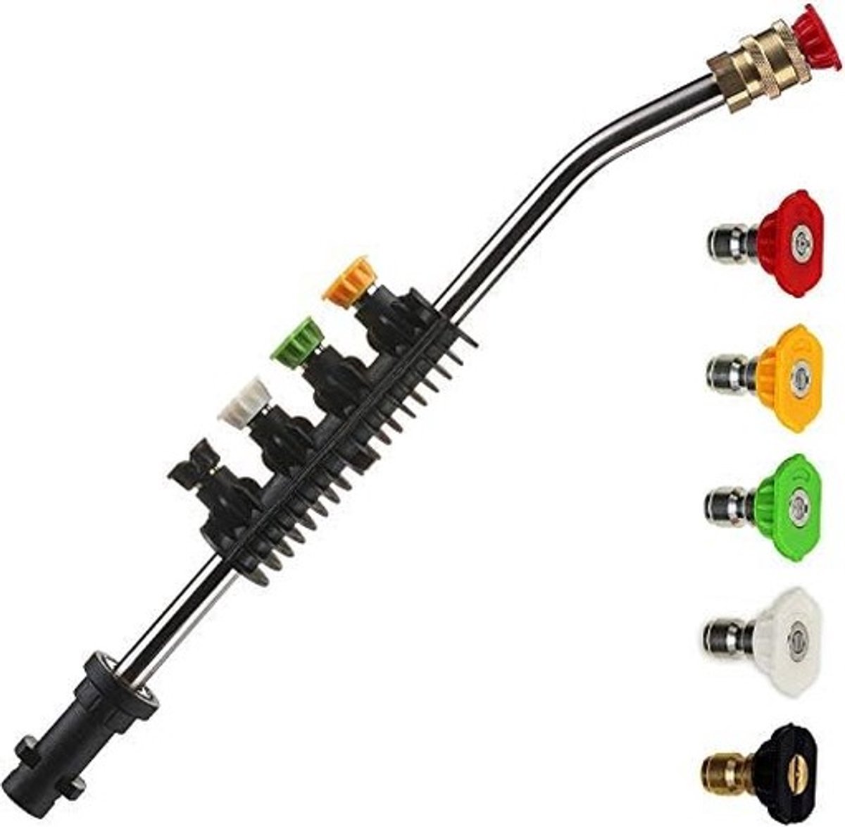aladdien - Hogedrukreiniger Accessoires - Power Lance - Goot stang reiniger 35cm 38cm - Vervangende spuitstukken - Voor Kärcher K Serie - 6-delige set