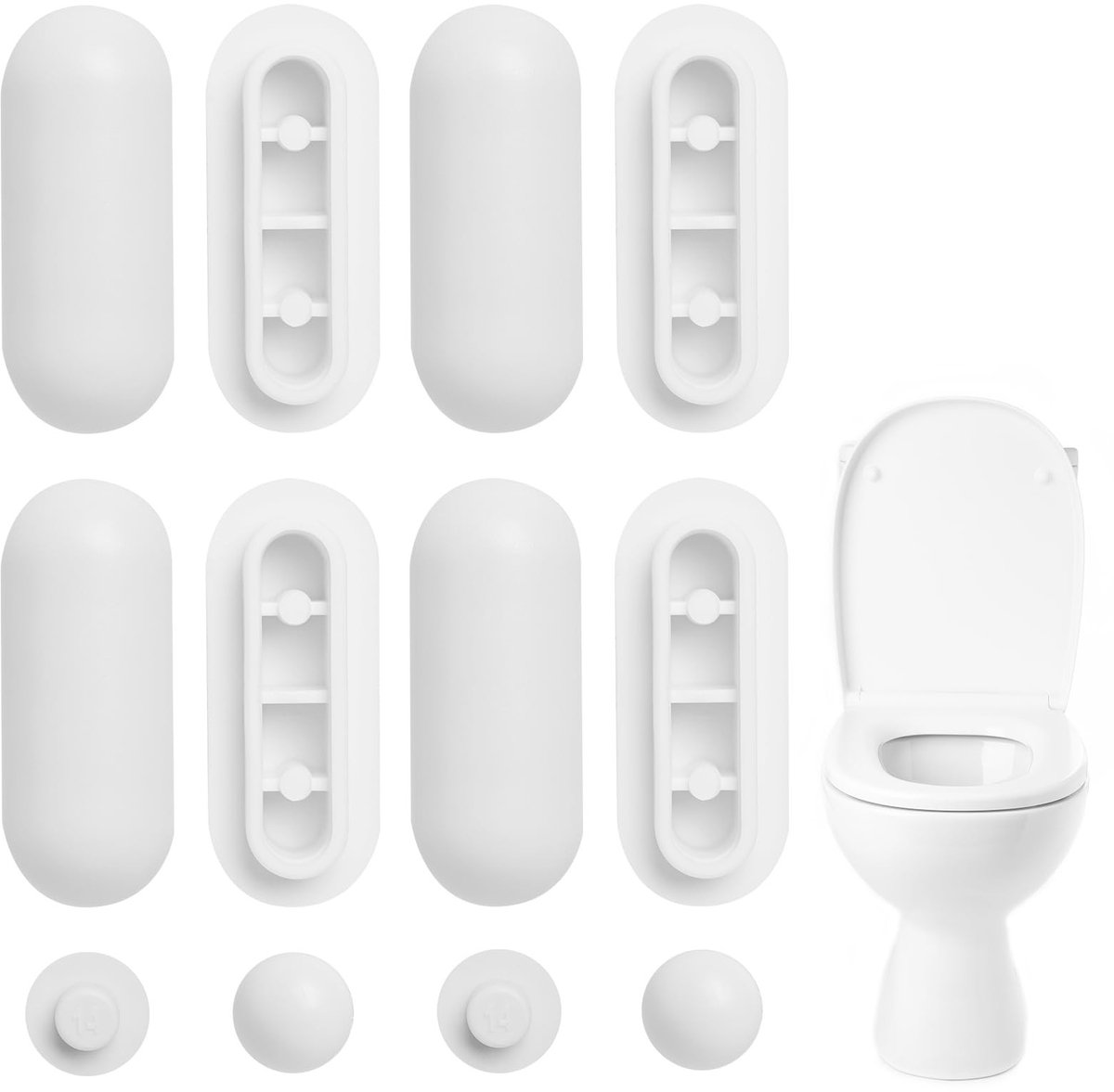 aladdien - Toilet Seat Pads - Set van 12 - Duurzaam en Comfortabel - Wit - Geschikt voor Rond en Verlengd - Bescherming voor Toiletzittingen - Ideaa..