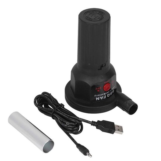 aladdien - Portable Fan - USB Blower - Lichtgewicht en draagbaar - Zwart - Grill Accessoire voor buiten - Tool voor kamperen van Aladdien — afbeelding 4