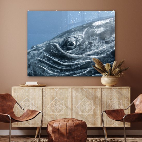 MuchoWow® Peinture sur verre 120x90 cm - Peinture sur verre acrylique - Water - Animaux - Baleine à bosse - Photo sur verre - Peintures