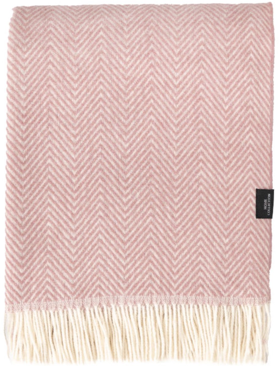 WOOOL® Plaid - Manhattan (Roze) - 140x200cm - 100% Wol