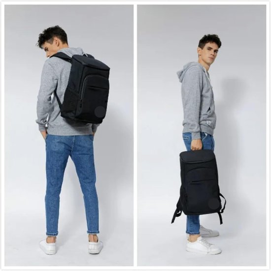 Koeltas 30L - Luchtdichte Cooler - Picknick en Reizen - Waterdicht Oxford Materiaal - 30 Blikken Capaciteit - Lichtgrijs — afbeelding 2
