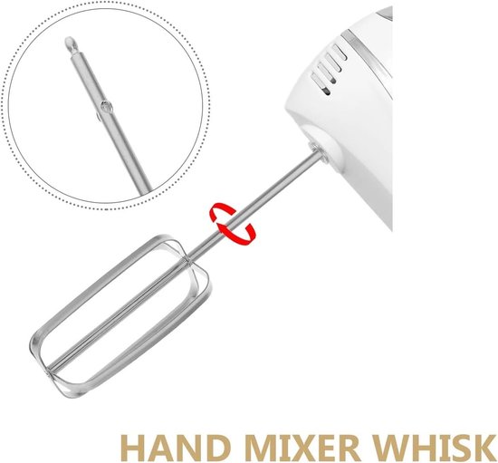 Eierklopper Accessoires - Mixer hulpstukken - Bakken en mengen - 4-blads ontwerp - 2 stuks - Zilver van Merkloos — afbeelding 4