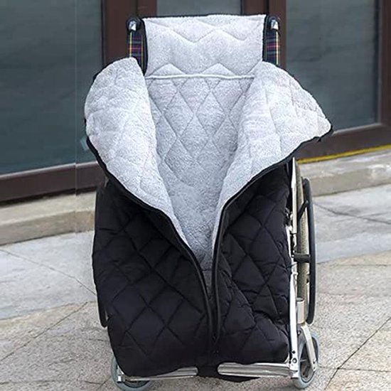 Rolstoel Voetenzak - Warme Winterdeken - Bescherming Kou - Waterdicht Fleece - 130 x 66 cm - Grijs — afbeelding 2