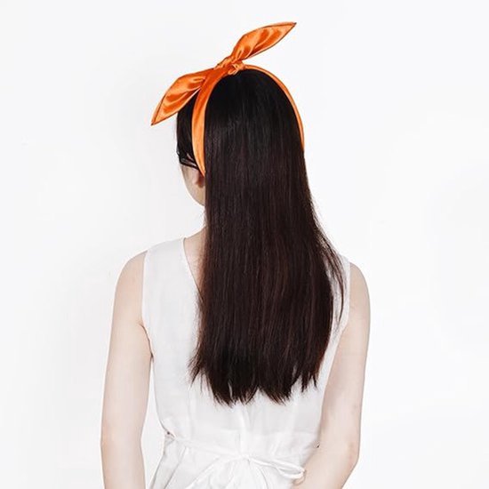 Vierkante sjaal - satijnen sjaal/zakdoek - perfect voor retro Halloweenkostuums - Koningsdag - oranje
