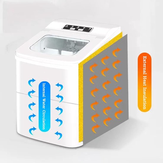 IJsmachine Keuken - IJsblokjes Maker - Snelle IJsblokjes - Compact Ontwerp - 15kg Per Dag - Zilver — afbeelding 3