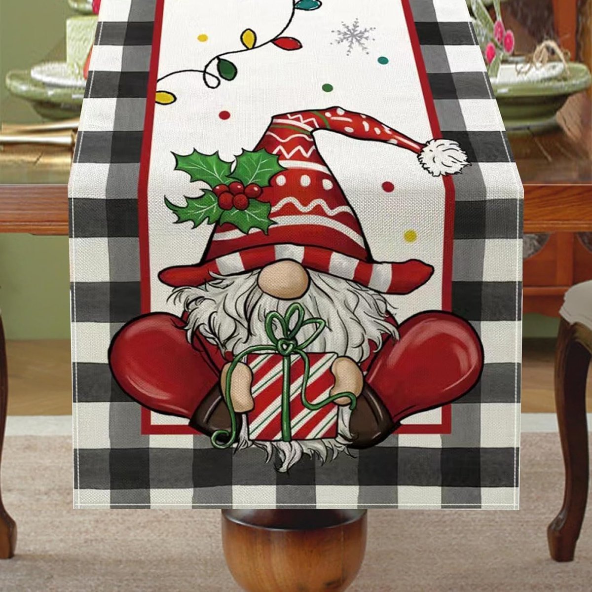 Tafelkleed - Kerst Decoratie - Feestelijk Dienen - Linnen Look - 33x183cm - Faceless Doll