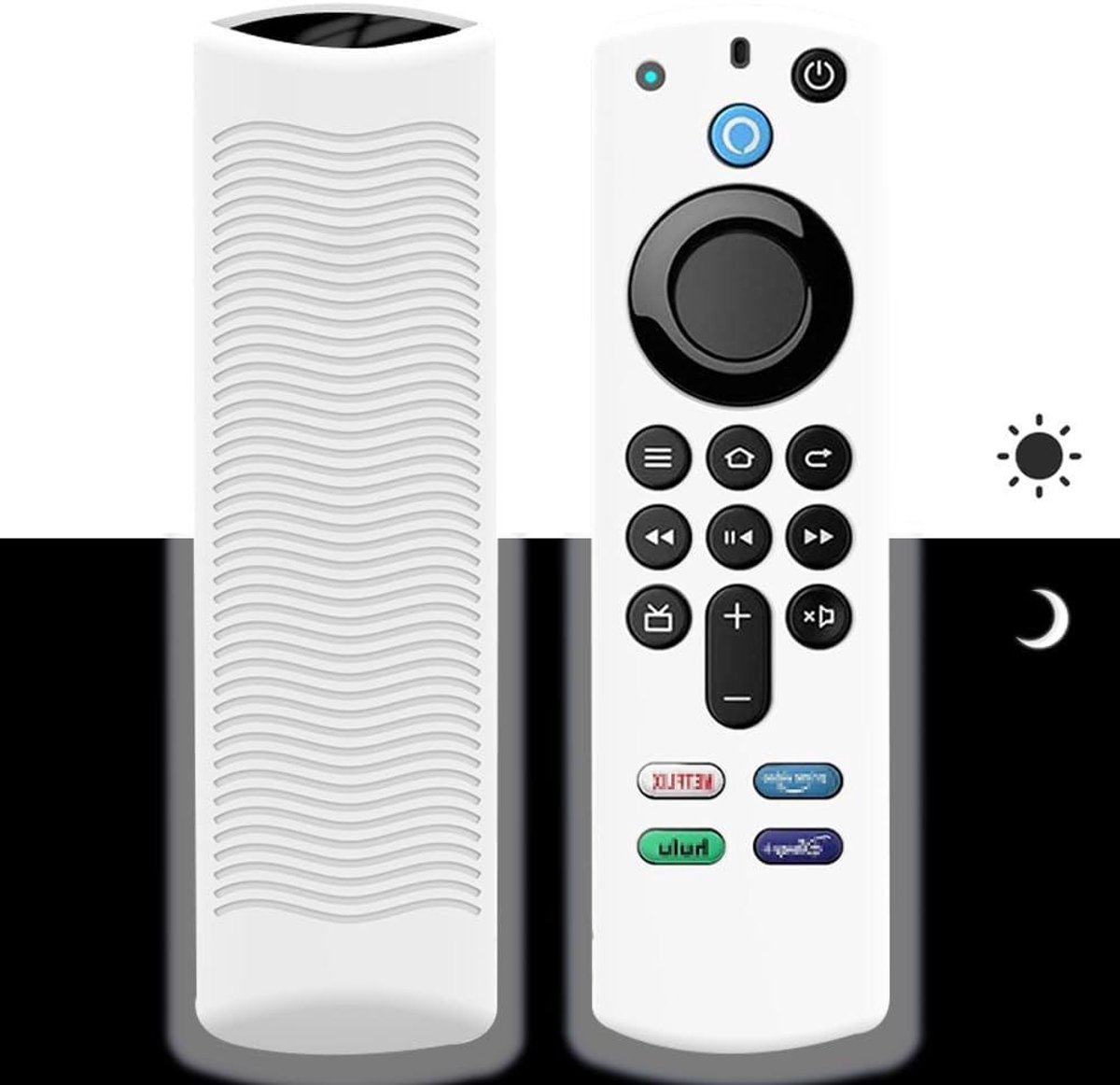 Afstandsbediening hoes - Beschermhoes - Tv kijken - Licht op in donker - 15 x 10 cm - Wit
