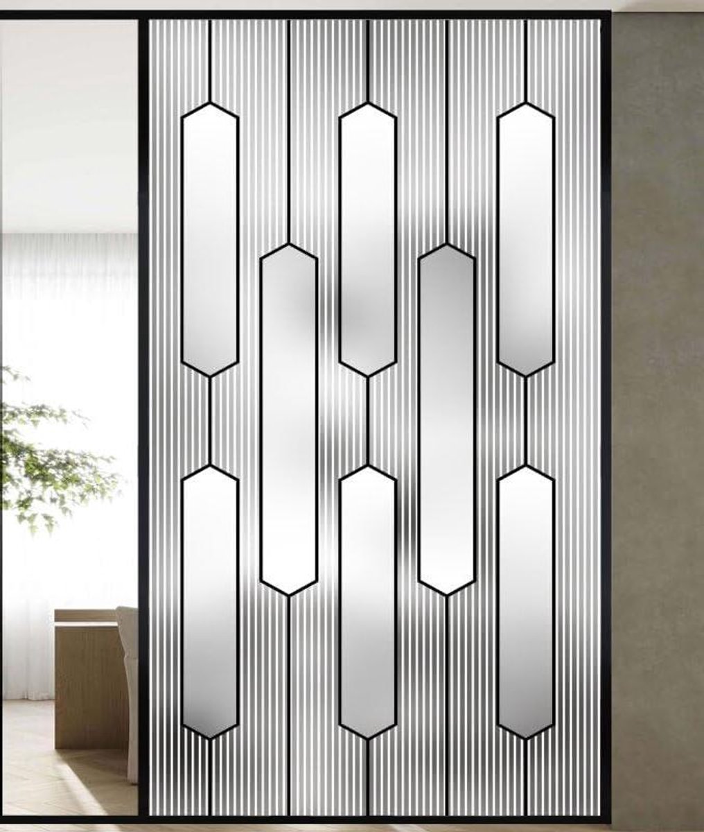 Raamfolie Privacy - Decoratieve folie - Ruimte Verfraaien - Zonder Lijm - 70 x 120 cm - Zw