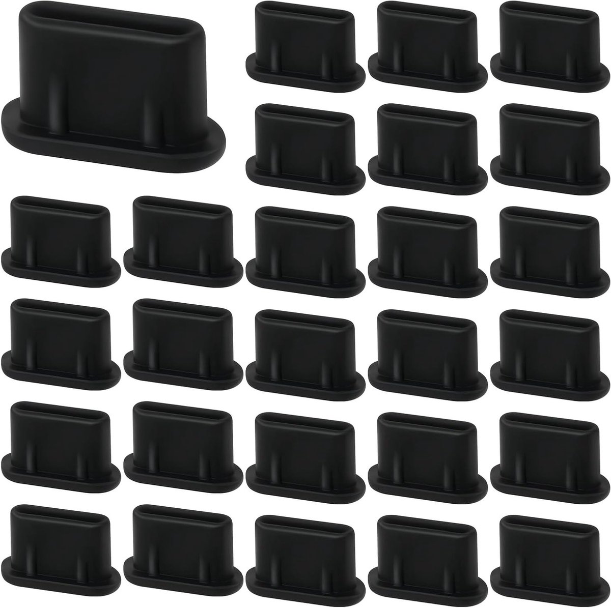 Pack van 50 USB C stofbeschermers - Universele silicone stofplug voor Type C mobiele telefoons, tablets en laptops