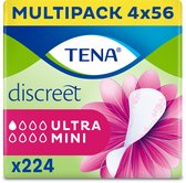 TENA Discreet Ultra Mini - inlegkruisjes voor urineverlies - 224 stuks