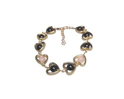 rozenkwarts met zwarte toermalijn armband.