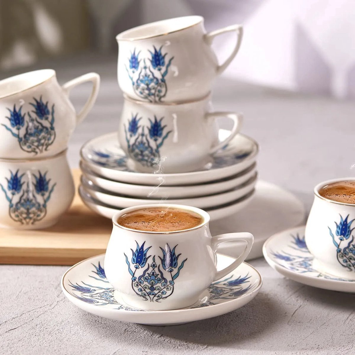 Karaca - İznik Espresso Coffee Cups Set of 2 , Coffee Lover - Housewarming cadeaus
