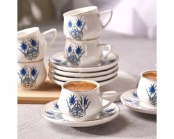 Karaca - İznik Espresso Coffee Cups Set of 2 , Coffee Lover - Housewarming cadeaus