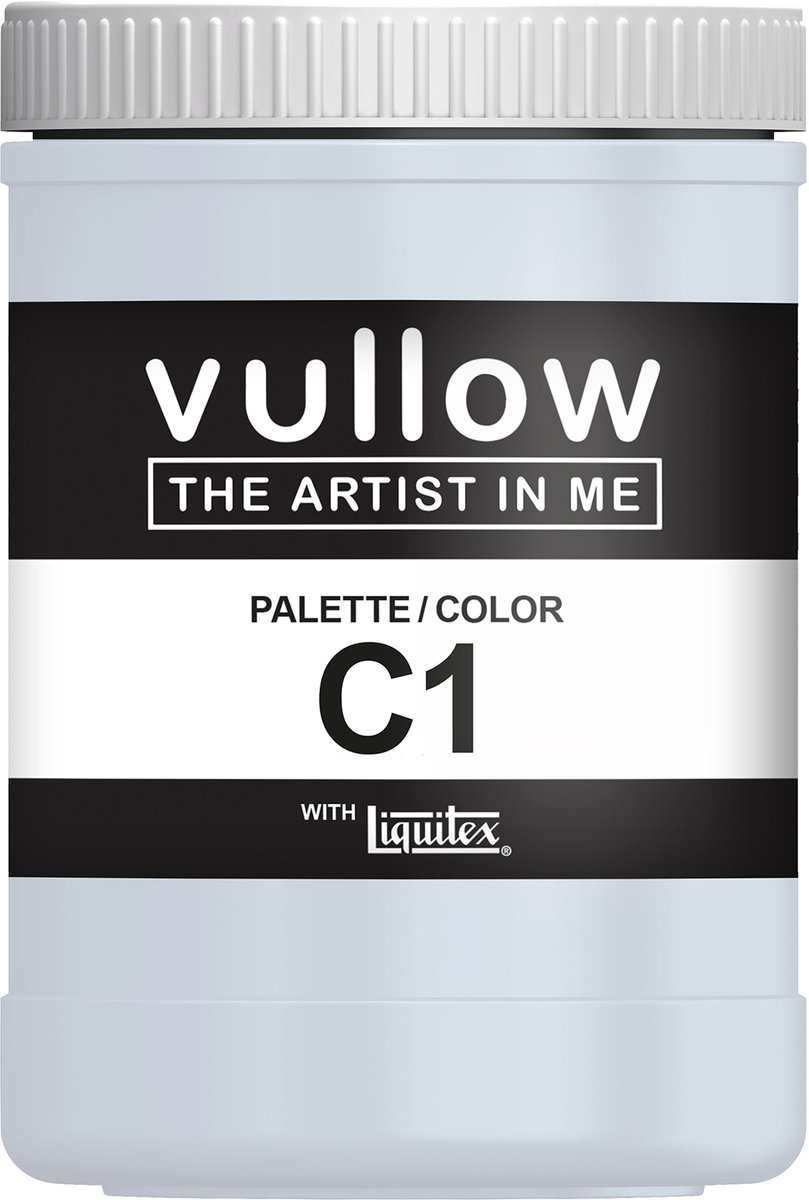 Vullow® Acrylverf C1 Lichtblauw Grijs – Mat – 1 Liter – Voor Canvas, Hout en Papier