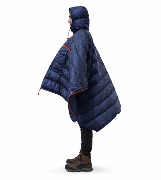 Draagbare Slaapzak Poncho - 3 in 1 Camping Deken en Outdoor Poncho - Lichtgewicht - Waterafstotend - Blauw van Merkloos — afbeelding 2
