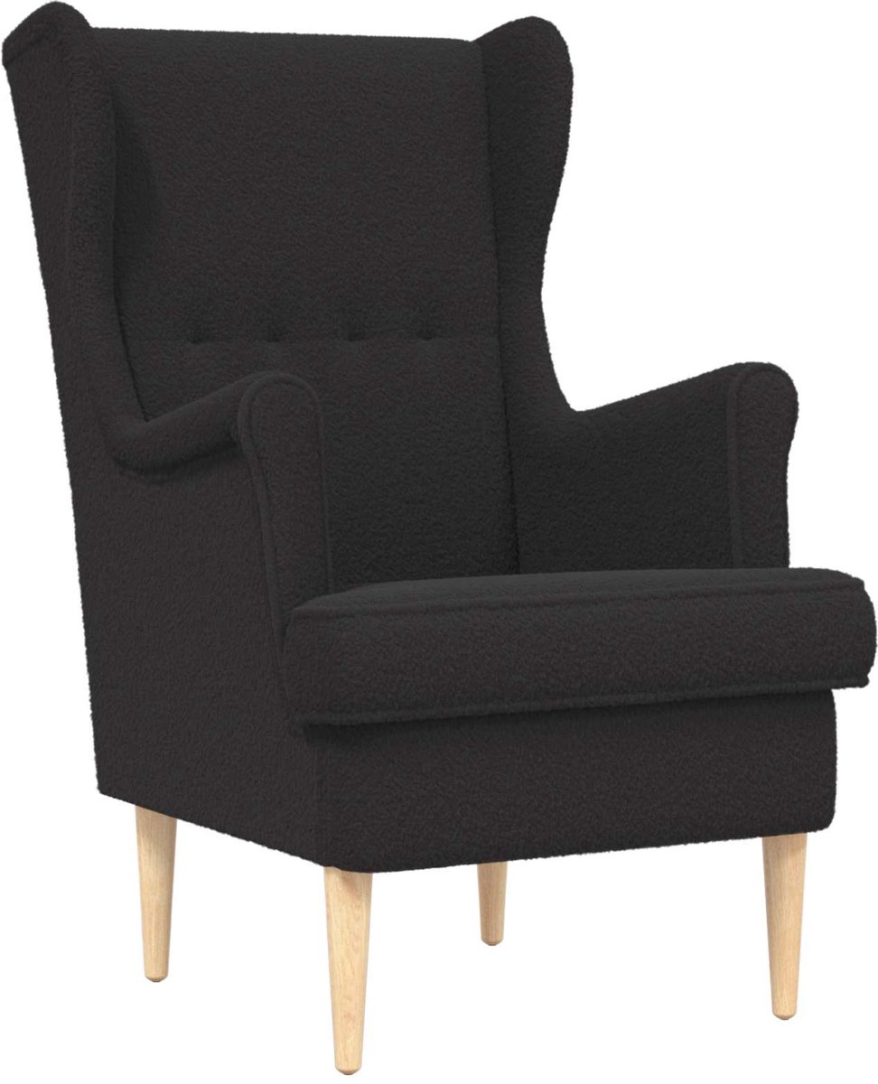 vidaXL - Fauteuil - Zwart - Bouclé