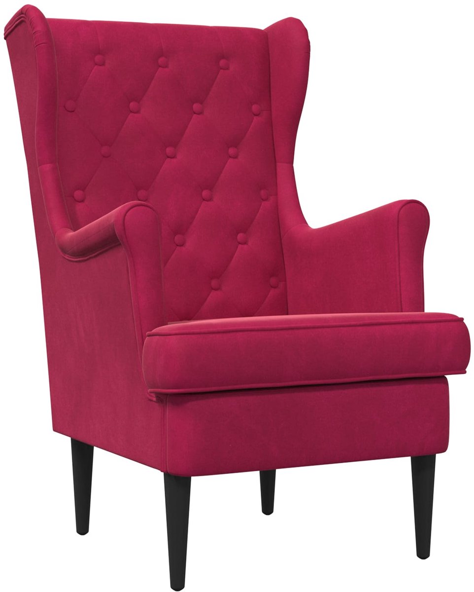 vidaXL - Fauteuil - Wijnrood - Fluweel