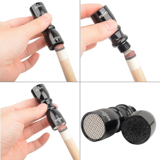 3-in-1 Billard Pool Cue Tip Tool, Bowtie Snooker Pool Cue Tip Stick Shaper Reparatie (Scuffer/Shaperator) — afbeelding 2