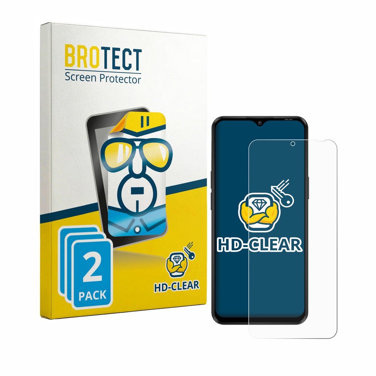 BROTECT - Screenprotector voor Blackview Wave 7C - Folie Beschermfolie transparant 2 Stuks