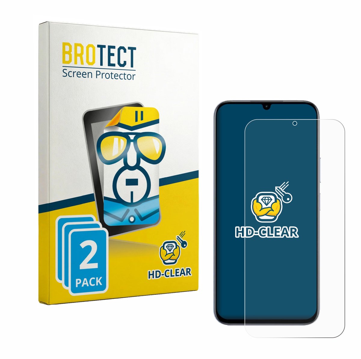 BROTECT - Screenprotector voor realme C100 4G - Folie Beschermfolie transparant 2 Stuks