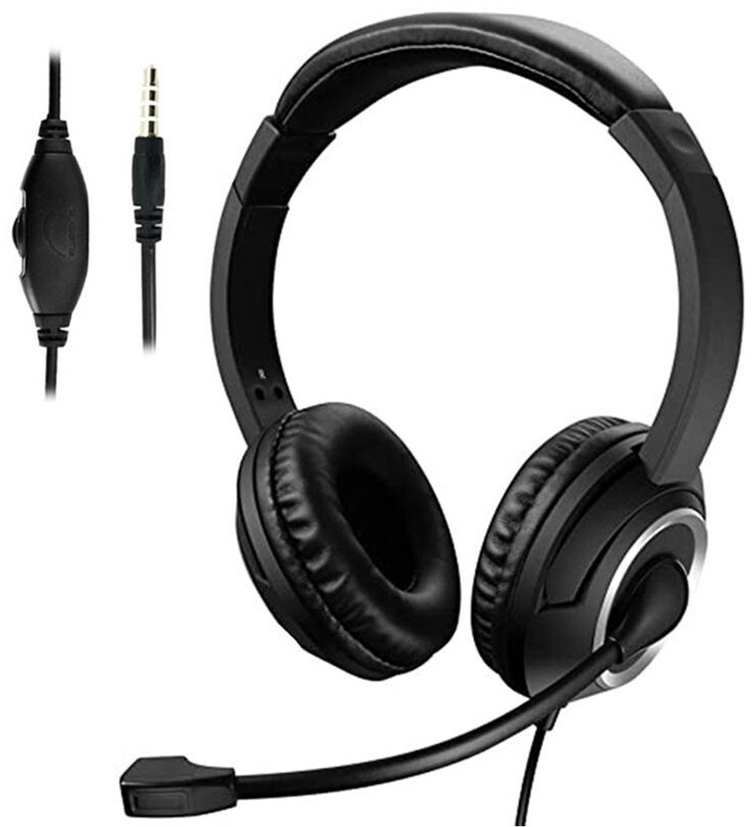 Computerheadset Geschikt voor 3,5 mm jackaansluiting, Geschikt voor online cursussen, Geschikt voor ruisonderdrukking, draagbare professionele spraakheadset.